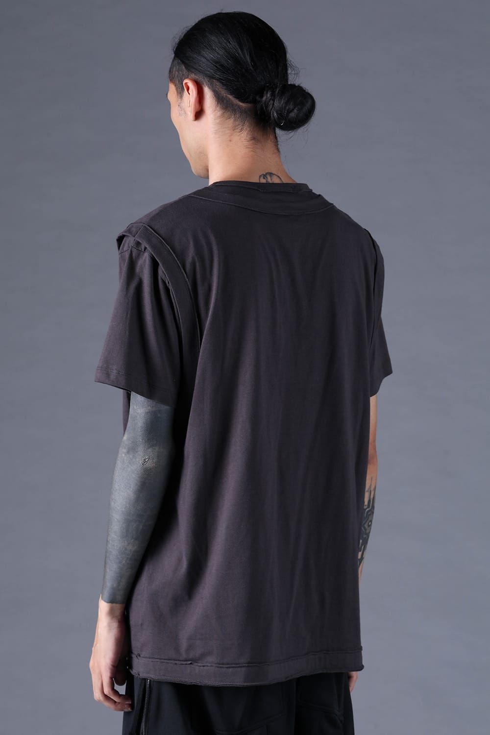 《2027SS先行予約分》30/- Cotton Layered S/S T-Shirt "Black" / Grey / Charcoal" / 30/-天竺レイヤードS/STシャツ "ブラック/グレー/チャコール"