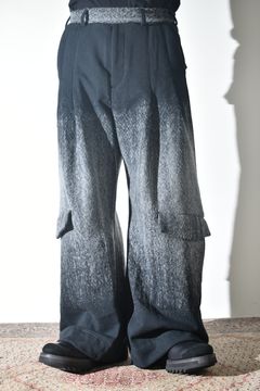 Gradient Needle Punch Sinflap Baggy Pants "Black Based" / グラデーションニードルパンチシンフラップバギーパンツ"ブラックベース"
