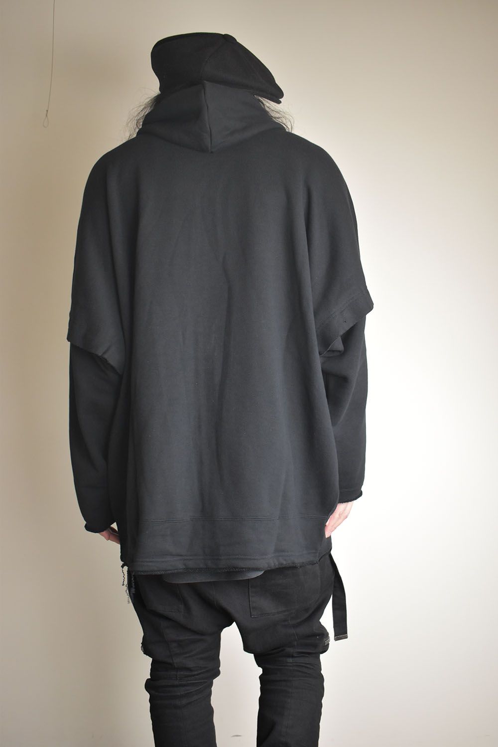 Sweat Oversize Zip Up Hoodie"Black" / スウェットオーバーサイズジップアップパーカ"ブラック"