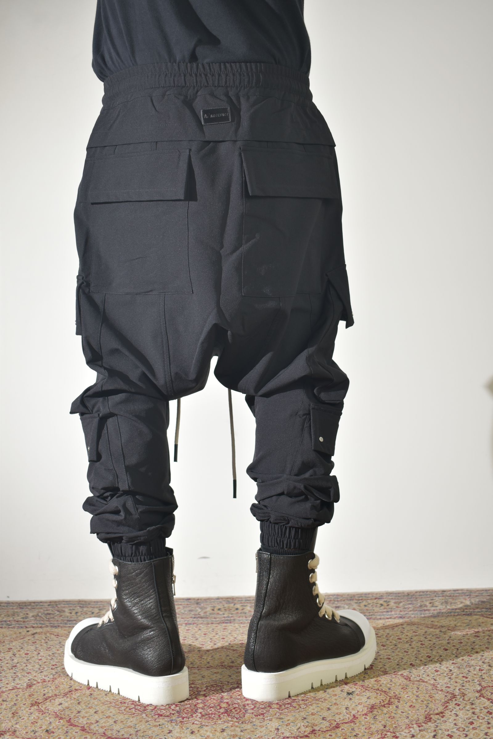 Stretch Nylon Military Sarouel Pants"Black" / ストレッチナイロンミリタリーサルエルパンツ"ブラック"