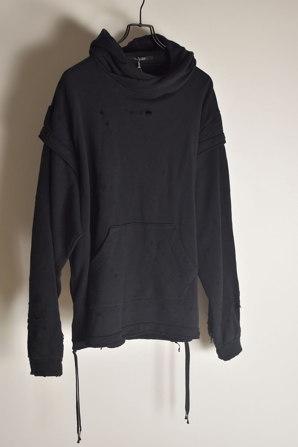Untwisted Sweat Oversized Pullover Hoodie "Black" / 無撚糸裏毛オーバーサイズプルオーバーフーディー"ブラック"
