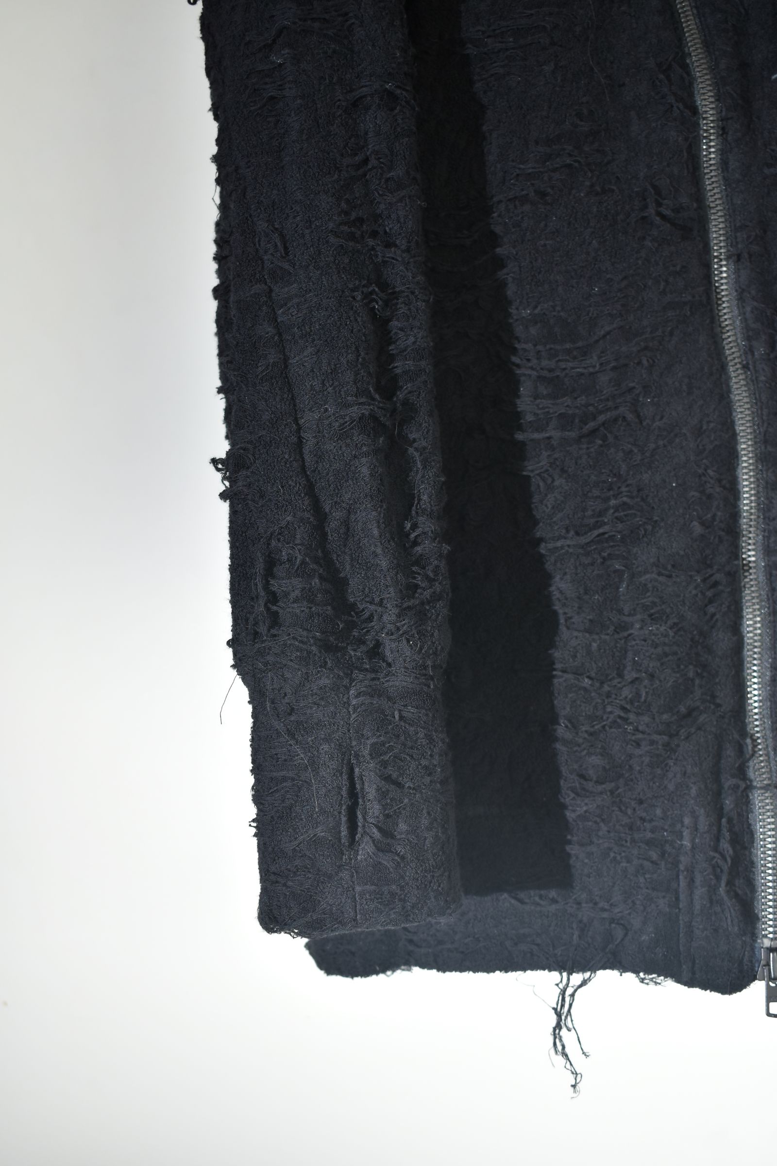 Damage Pile Zip-Up Hoodie"Black" / ダメージパイルジップアップフーディー"ブラック"