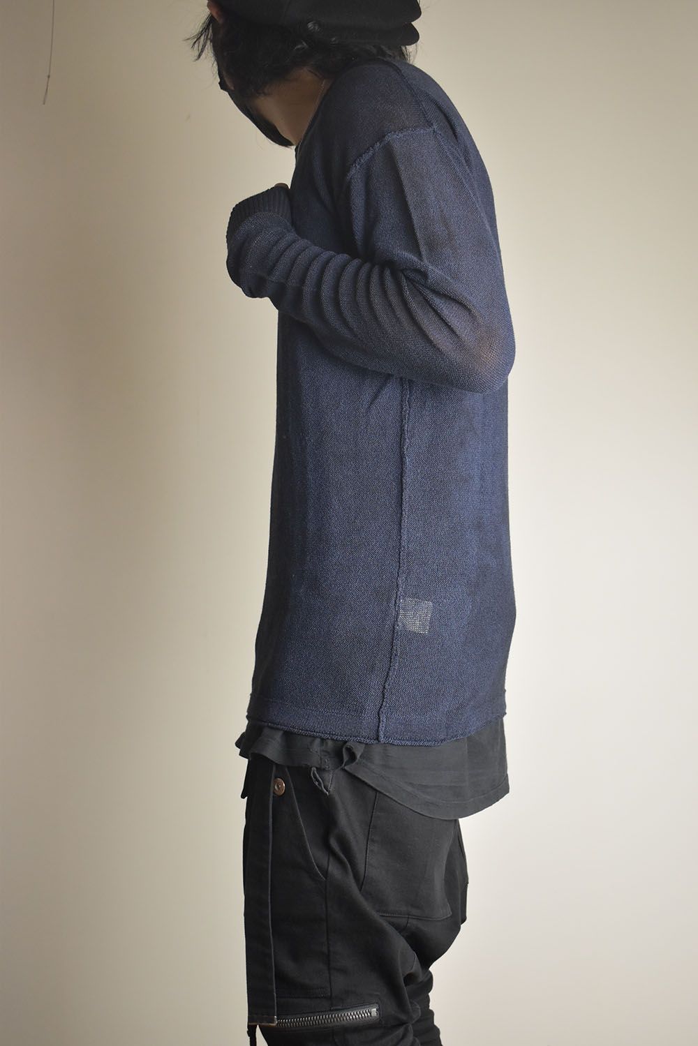 7G Paper Yarn Knit Pullover"Navy" / 7Gペーパーヤーンニットプルオーバー"ネイビー"