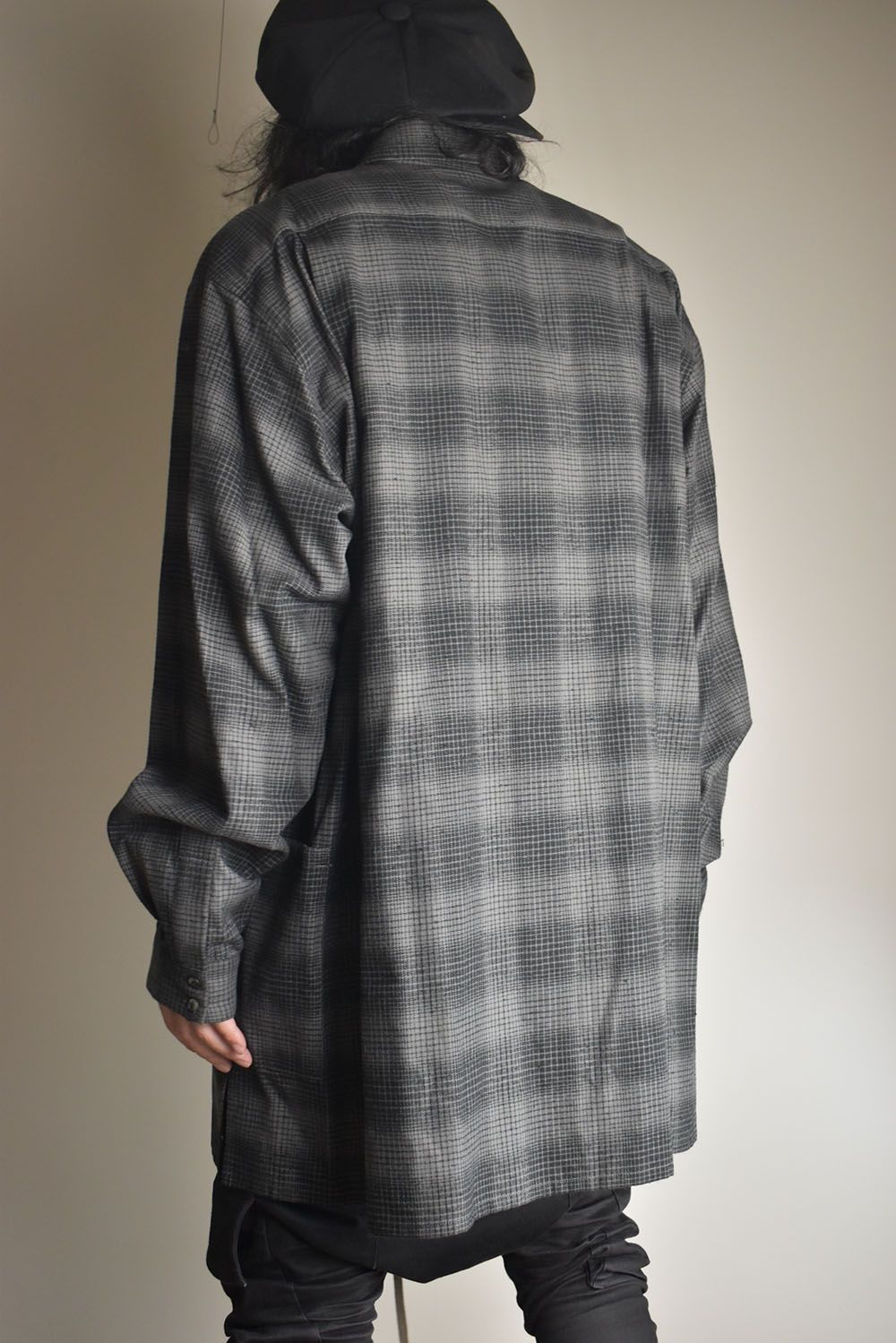 Over Sized Check Shirts"Grey" / オーバーサイズドチェックシャツ"グレー"