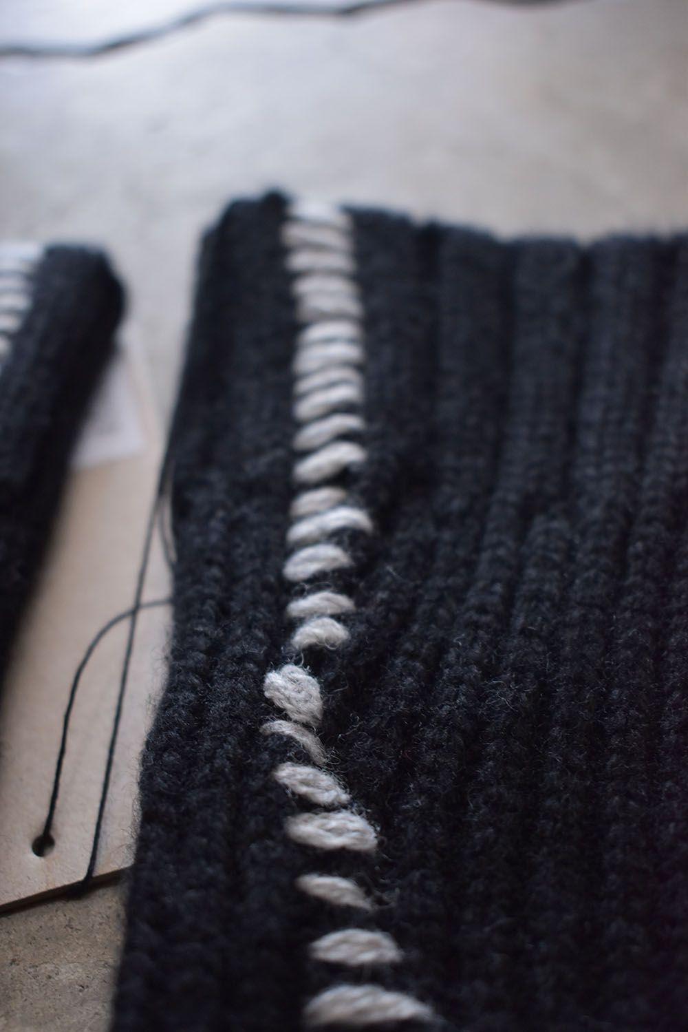 Over Lock Knit Arm Warmers "Black" / オーバーロックニットアームウォーマー"ブラック"