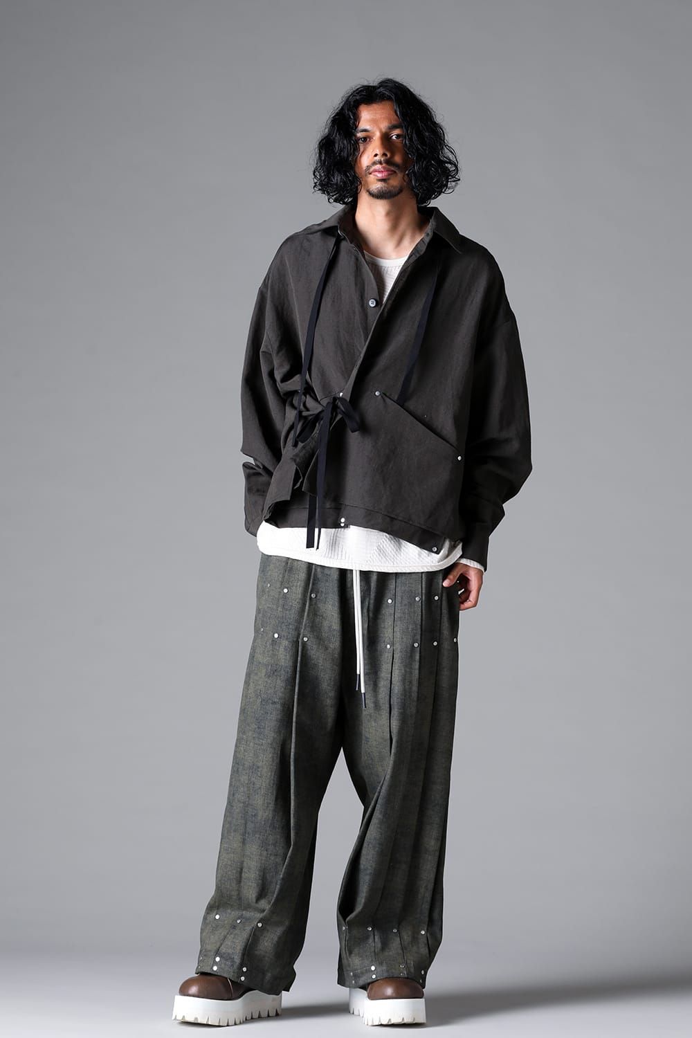 《2026SS先行予約》Blended Shades Denim  Pleats Tuck WideL Pants"D.verdigris/L.verdigris/Steel Blue"/ブレンデッドシェイドデニムプレートタックワイドパンツ"ダークベルディグリ/ライトベルディグリ/スティールブルー"
