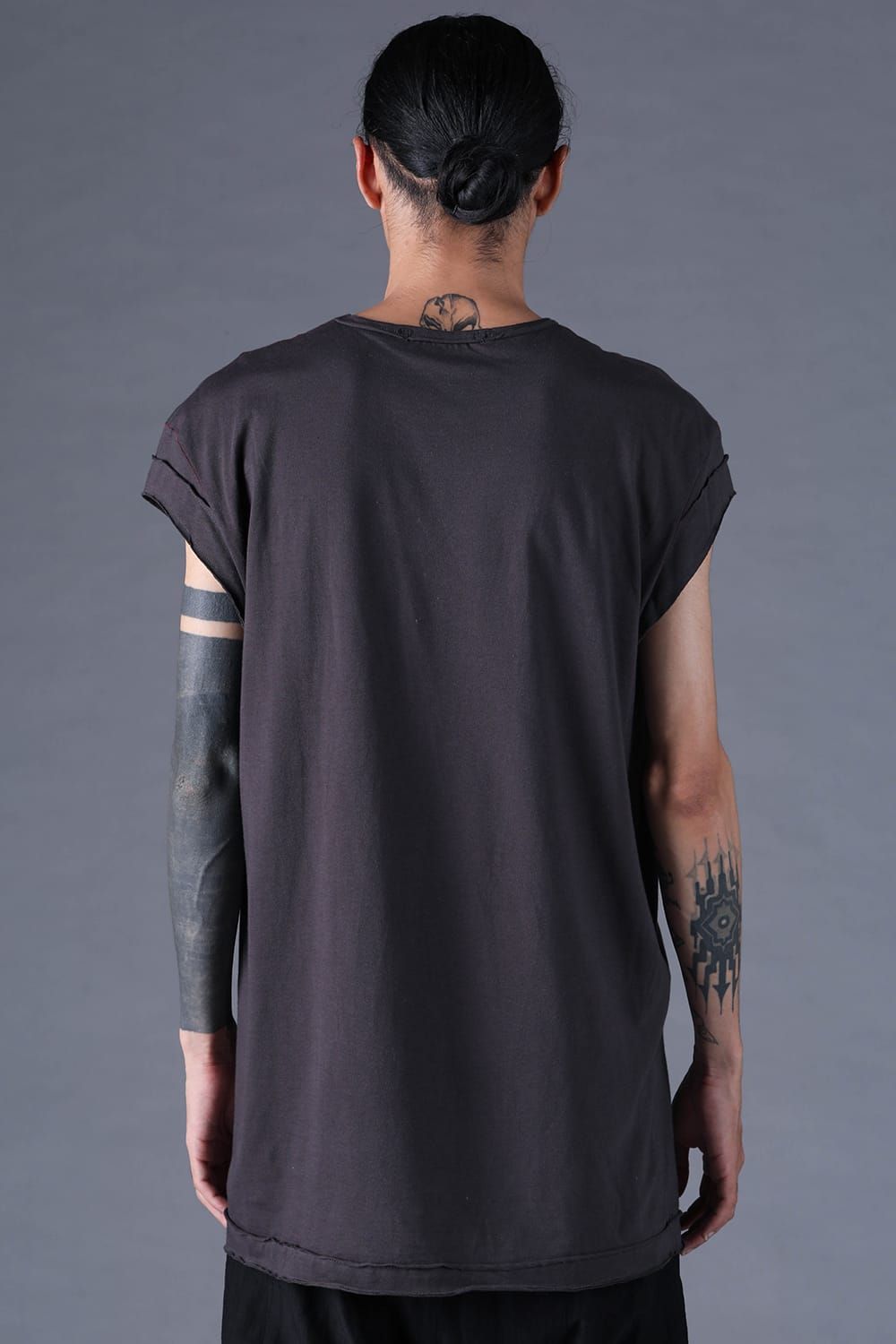 《2027SS先行予約分》30/- Cotton Cap Sleeves T-Shirt "Black / Grey / Charcoal" / 30/-天竺キャップスリーブTシャツ "ブラック / グレー /チャコール"