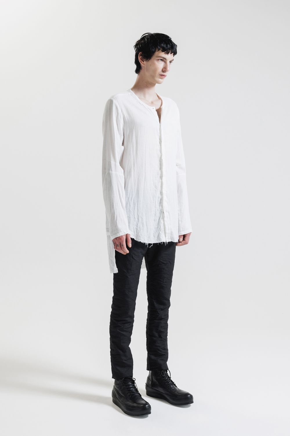 Round Neck Reversible Gauze Shirt"Off White" / ラウンドネックリバーシブルガーゼシャツ"オフホワイト"