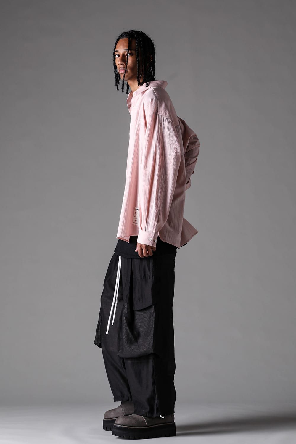 《2027SS先行予約》Cargo Tuck Wide Pants"Black " / カーゴタックワイドパンツ"ブラック"