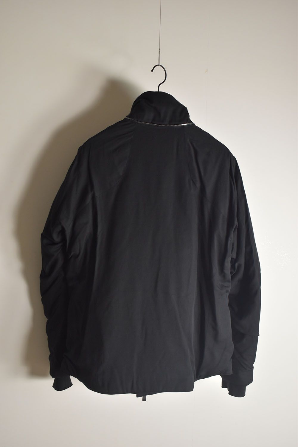 Rayon Twill Vest Hooded Down Jacket "Black" / レーヨンツイルベスト/フードアタッチドダウンジャケット"ブラック"