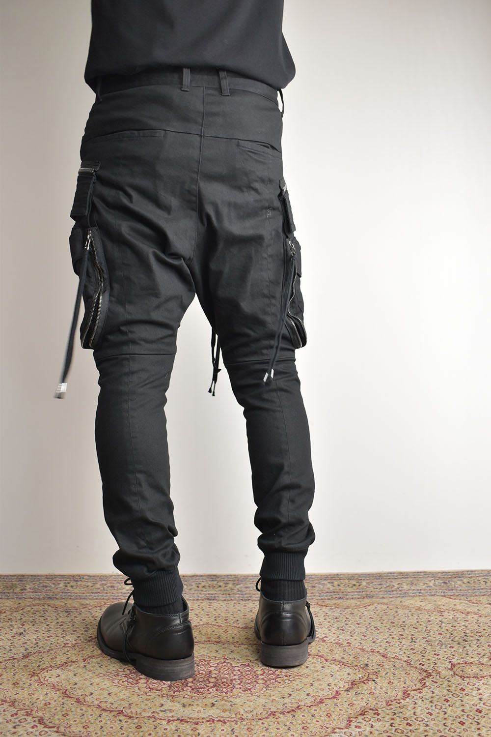 Stretch Denim Multi Pocket Cargo Jog Pants"Black" / ストレッチデニムマルチポケットカーゴジョグパンツ"ブラック"