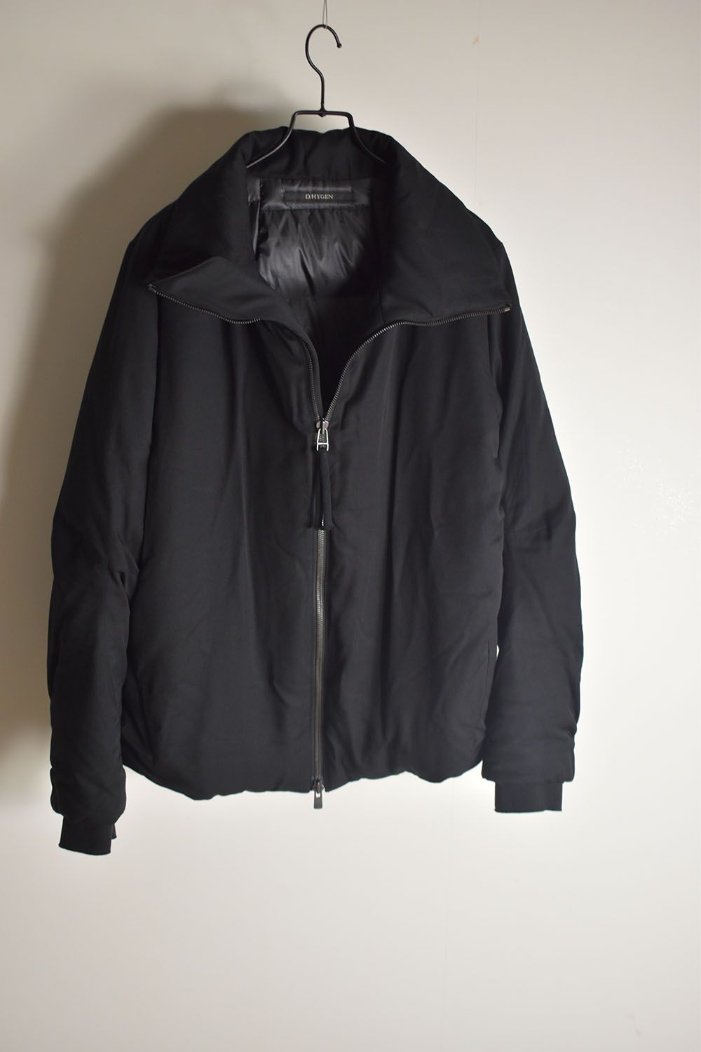 Rayon Twill Vest Hooded Down Jacket "Black" / レーヨンツイルベスト/フードアタッチドダウンジャケット"ブラック"