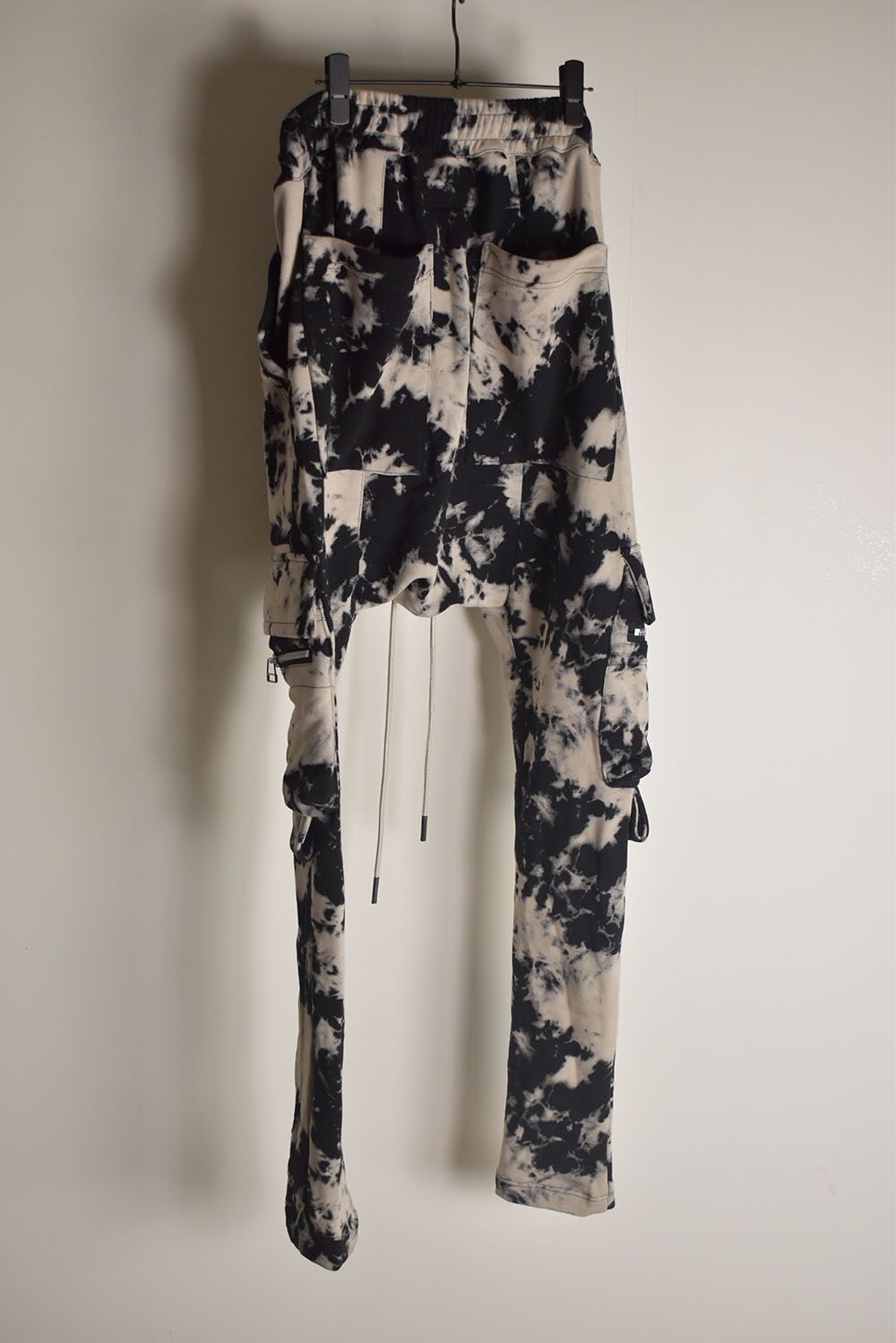 Discharge Pinting Cargo Sarouel Skinny"Black×Ivory" /ディスチャージプリントカーゴサルエルスキニー"ブラック×アイボリー"