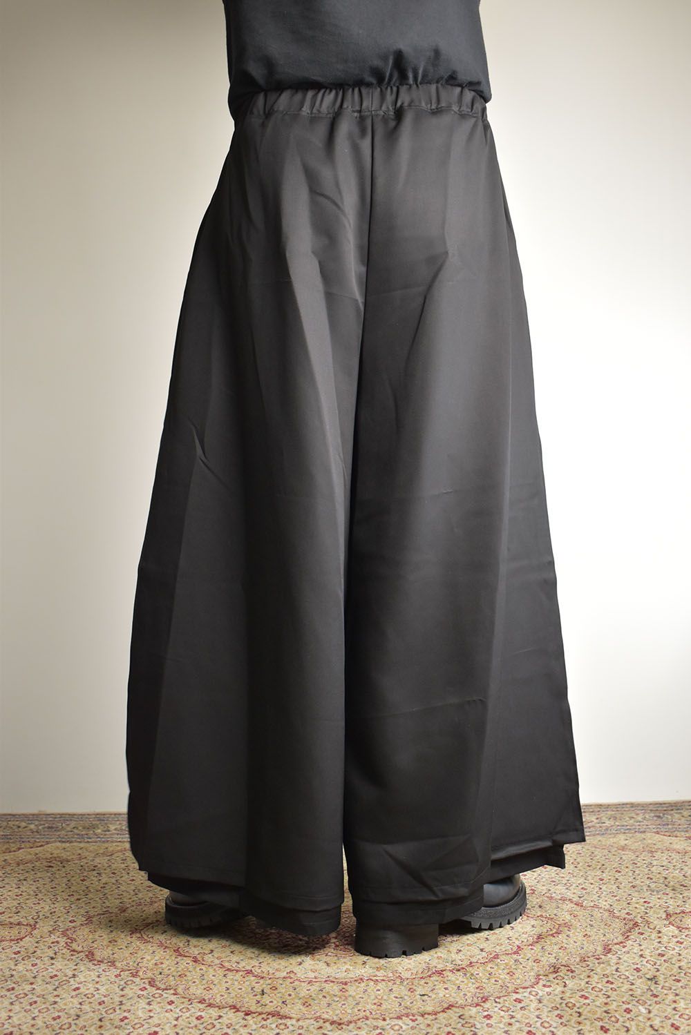 Layerd Slit Hakama Pants"Black" / レイヤードスリット袴パンツ"ブラック"