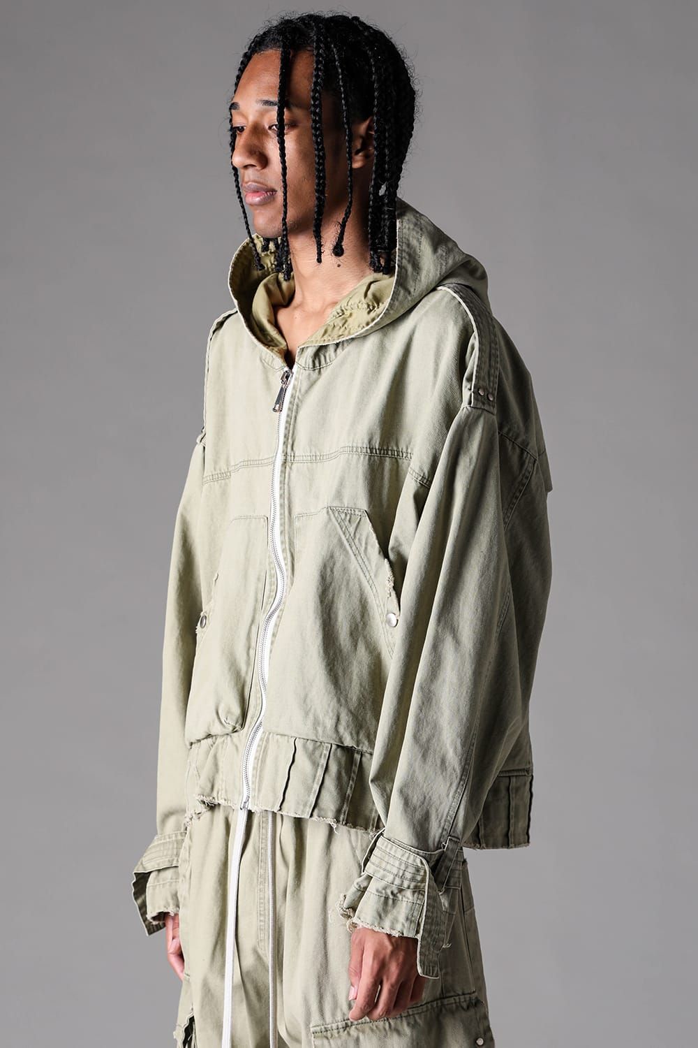 《2027SS先行予約》Hoodie Blouson "Vintage Black / Dust Grey / Dusty Olive" / フーディブルゾン "ヴィンテージブラック /ダストグレー /ダスティオリーブ"