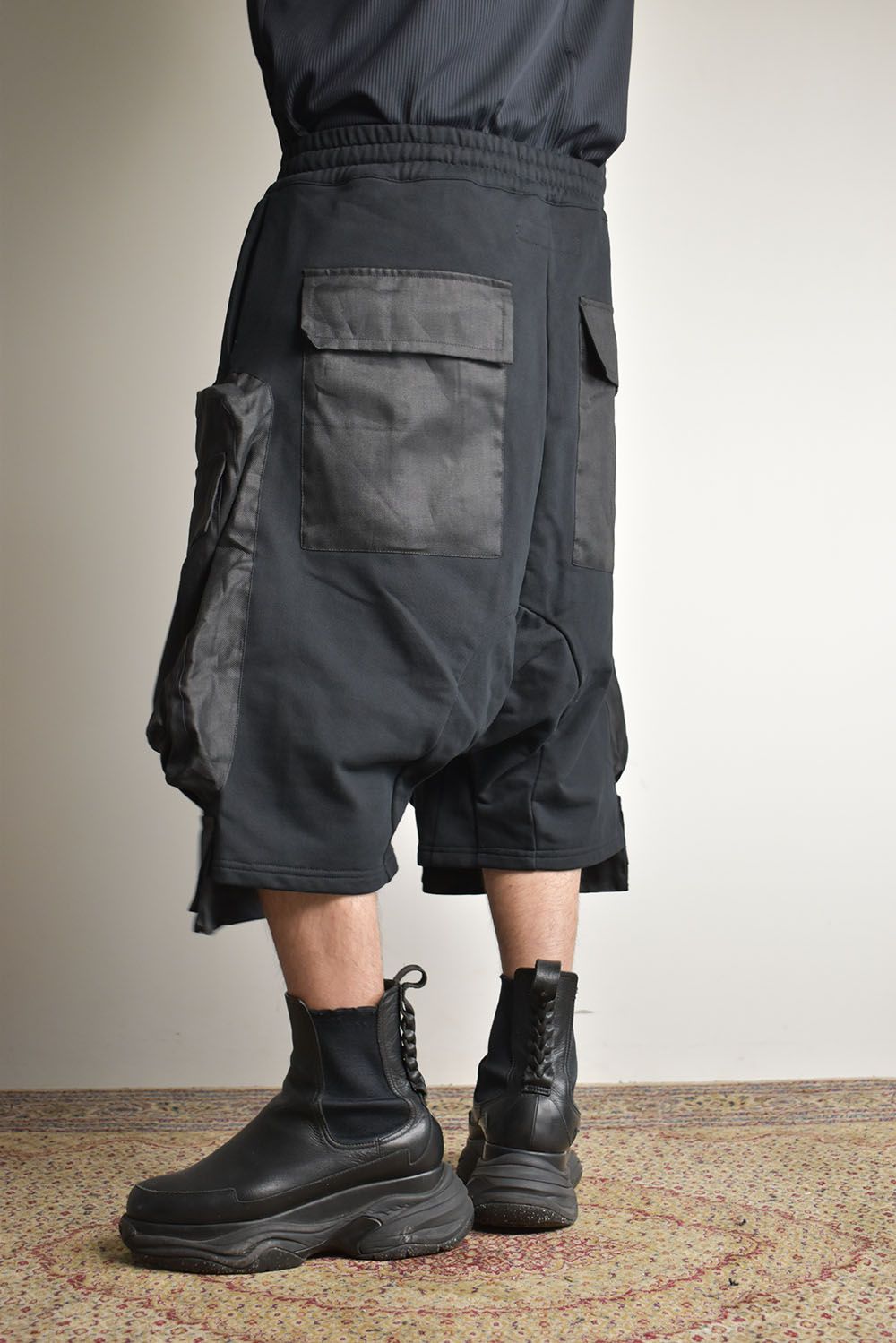 Combi Srouel Sweat Shorts"Black" / コンビサルエルスウェットショーツ"ブラック"