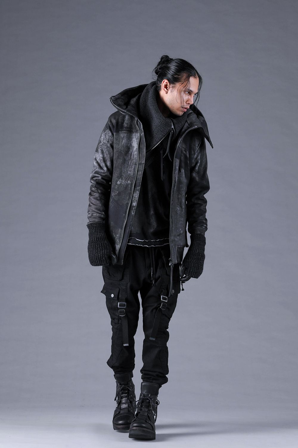 Stretch Denim Belt-Adjustable Cargo Jogger Pants"Black" / ストレッチデニムベルトアジャストカーゴジョグパンツ"ブラック"