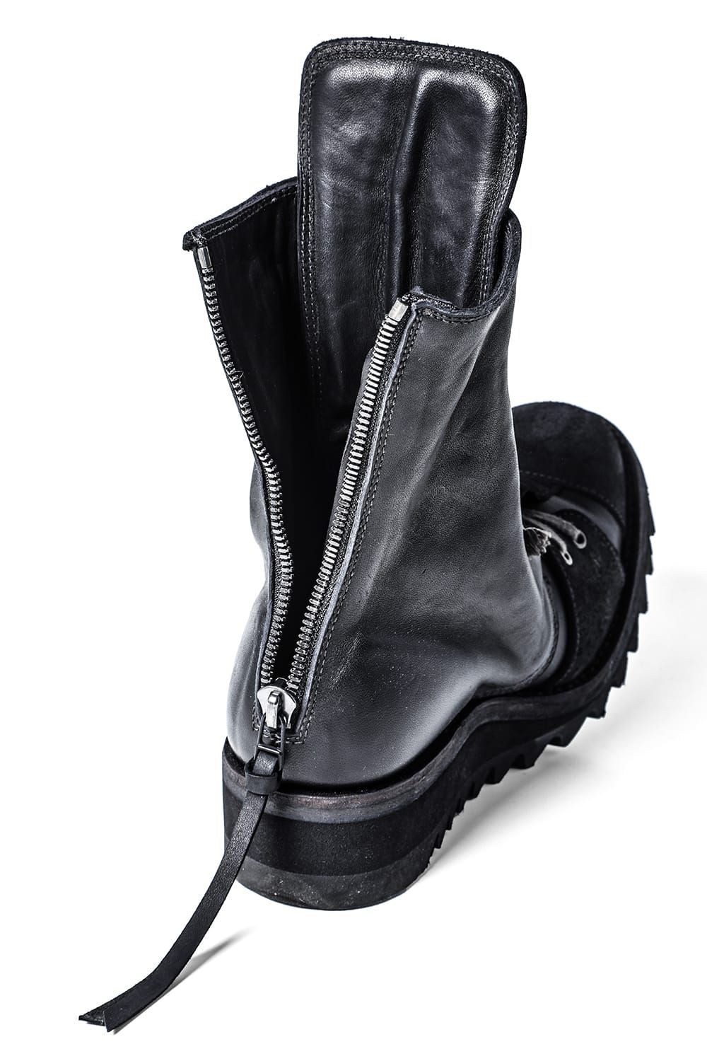 Horse Leather Shark Sole Lace-Up Boots "Black" / ホースレザーシャークソールレースアップブーツ"ブラック"