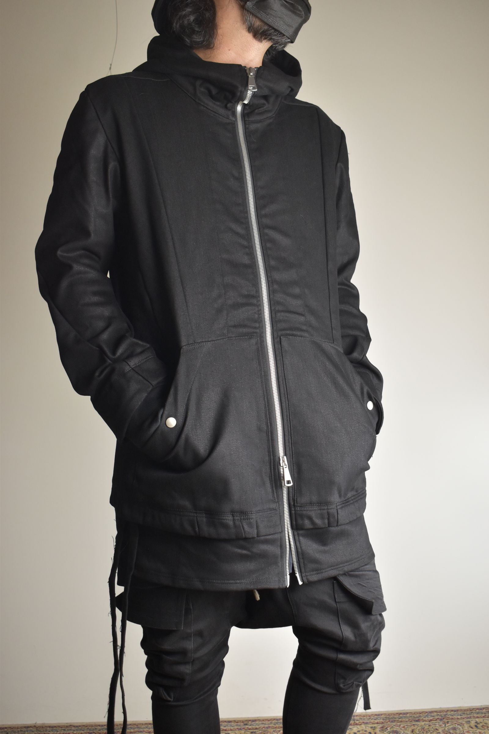 Bonding  Hoodie Denim Blouson"Black" / ボンディングフーデッドデニムブルゾン"ブラック"