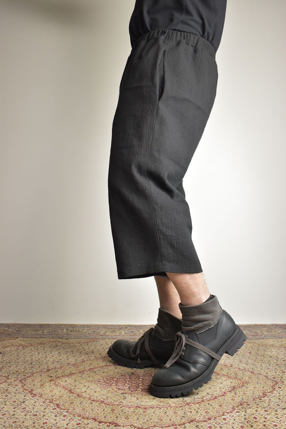 Linen Cotton Easy Wide Pants"Black" / リネンコットンイージーワイドパンツ"ブラック"