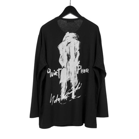 Yohji Yamamoto [HR-T24-075 / 丸首大長袖 抜染 メッセージPT]