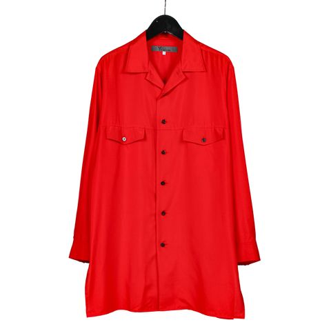 Y's for men |  FLAP POCKET SILK SHIRT / 長袖 シャツ (メンズ) / レッド / MJ-B14-425