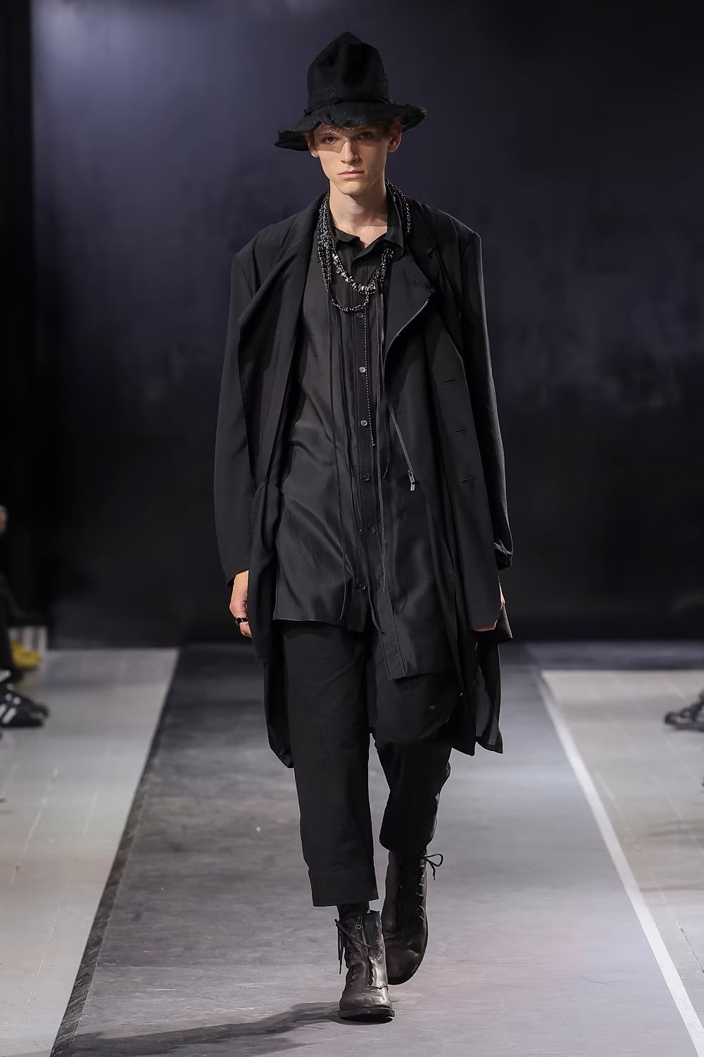 pour homme | 裾ベルトP (メンズ) / コットンリネン / ブラック / HP-P45-006
