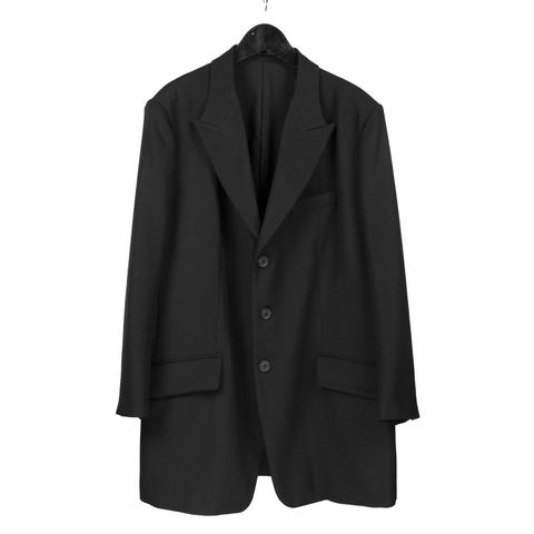 pour homme  | 3釦ピークJKT / ジャケット(メンズ) / アーミーギャバ / ブラック / HL-J05-101