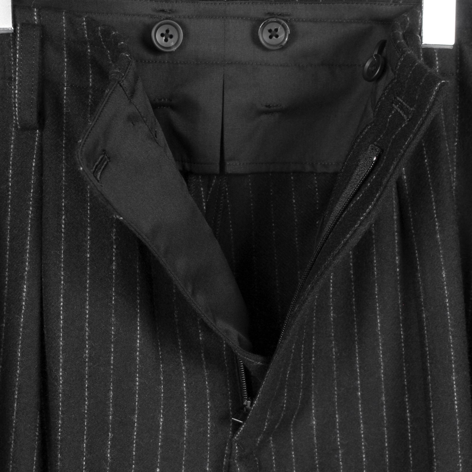 pour homme | 2タック細P  (メンズ) / ストライプフラノ / ブラック / HW-P48-138