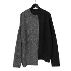 Ground Y | COMBINATION KNIT / ニットセーター (ユニセックス) / ブラック×グレー /  GL-K03-860-2
