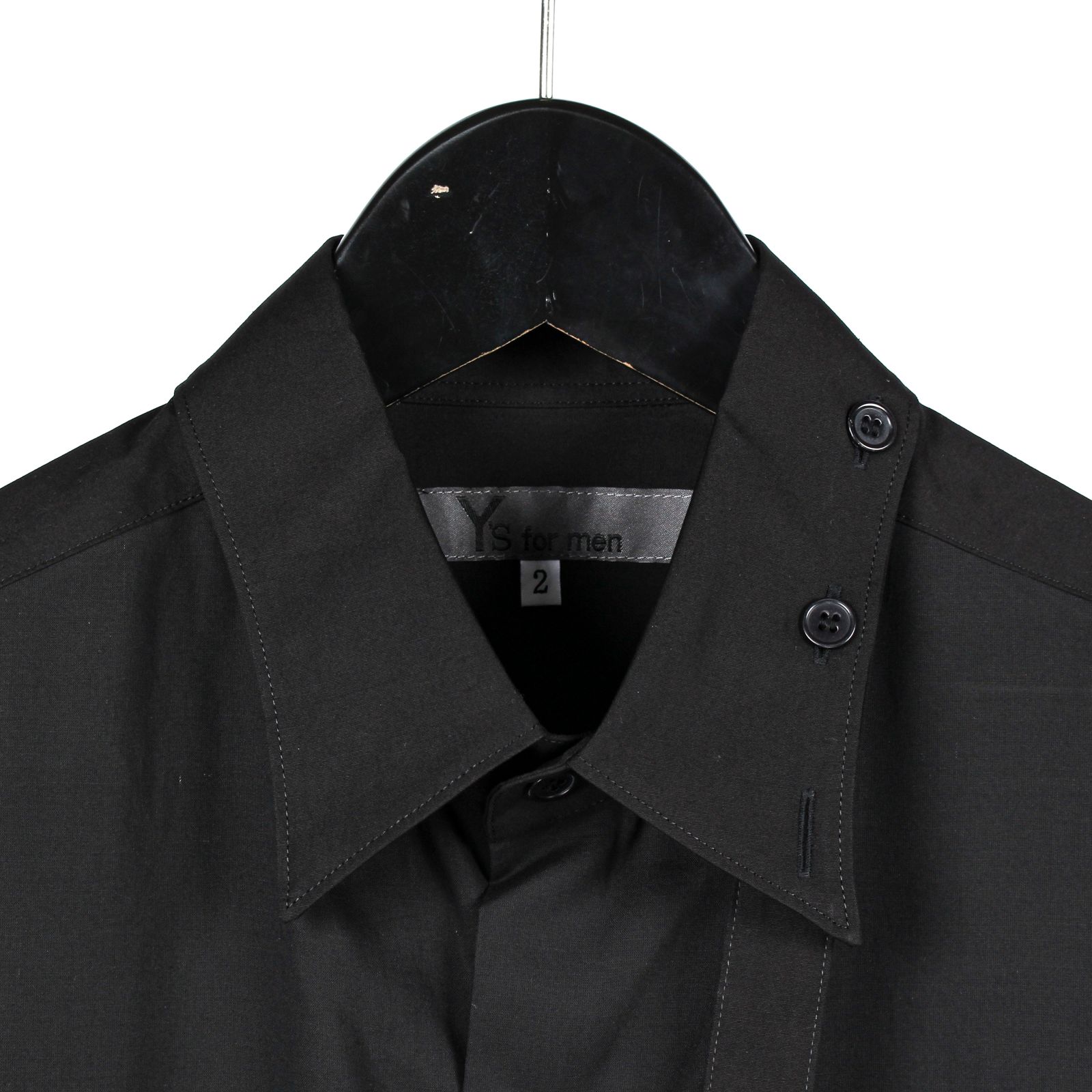 Y's for men | OVERSIZED SILHOUETTE SHIRT IN BROAD AND CELLULOSE BLACK DAHLIA / シャツ・ブラウス (ユニセックス) / ブラック / ML-B18-857