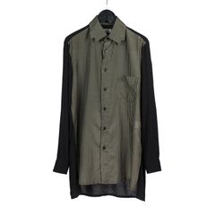 pour homme 2枚衿風無地×縞シャツ / HX-B46-818