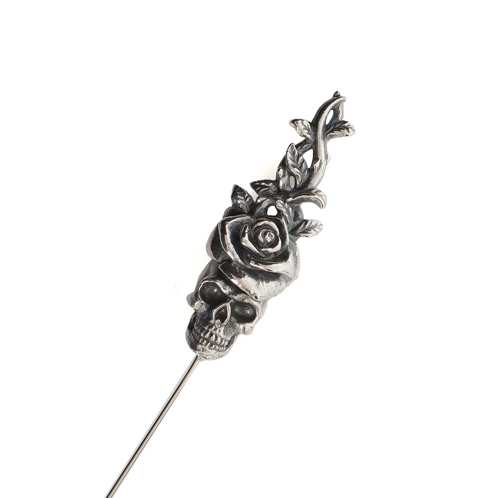 GOTHIC YOHJI YAMAMOTO SCULL ROSE PIN / ハットピン (ユニセックス)  シルバー Silver950 / HP-A18-665