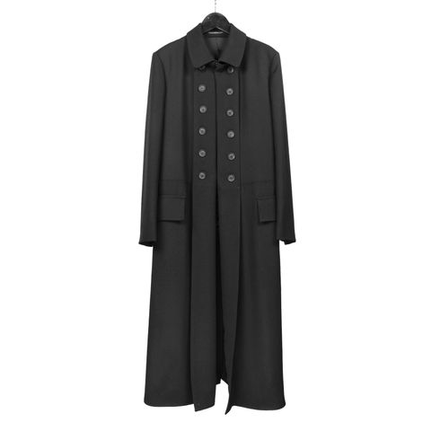 pour homme | ナポレオンJKT / アーミーギャバ ロングジャケット・コート (メンズ) / ブラック / HW-J06-101