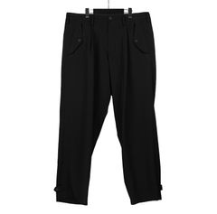 pour homme | 裾タブ付きギャバP (メンズ) / シワギャバパンツ / ブラック / HO-P51-100
