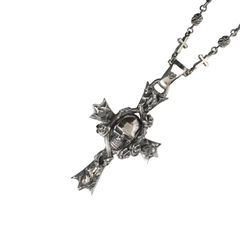 GOTHIC YOHJI YAMAMOTO SCULL ROSE CROSS PENDANT / ネックレス (ユニセックス)  ブルートパーズ シルバー Silver950 / HP-A11-660