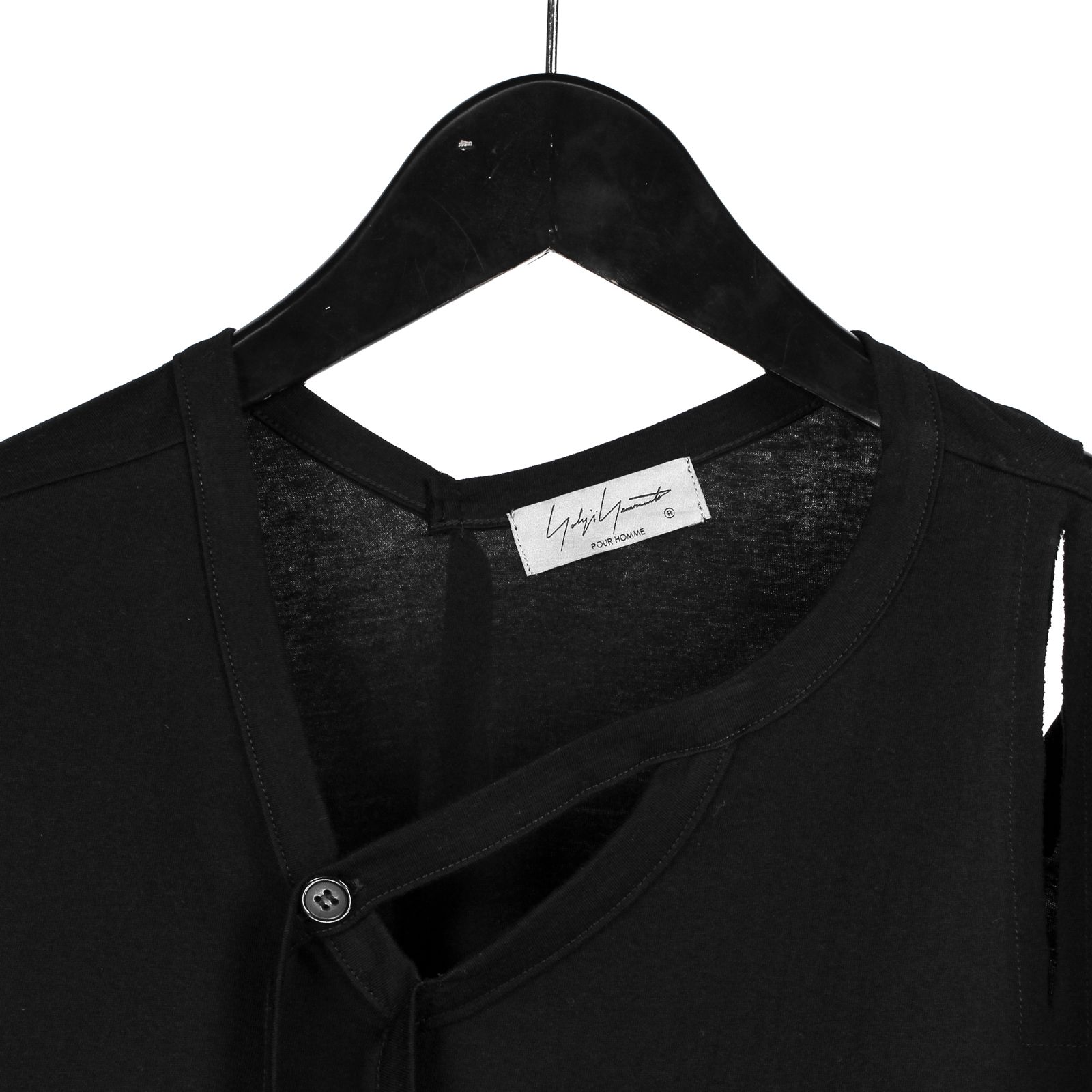 pour homme | バインダーフラシV半袖 (メンズ) / 半袖カットソー / ブラック / HP-T33-082