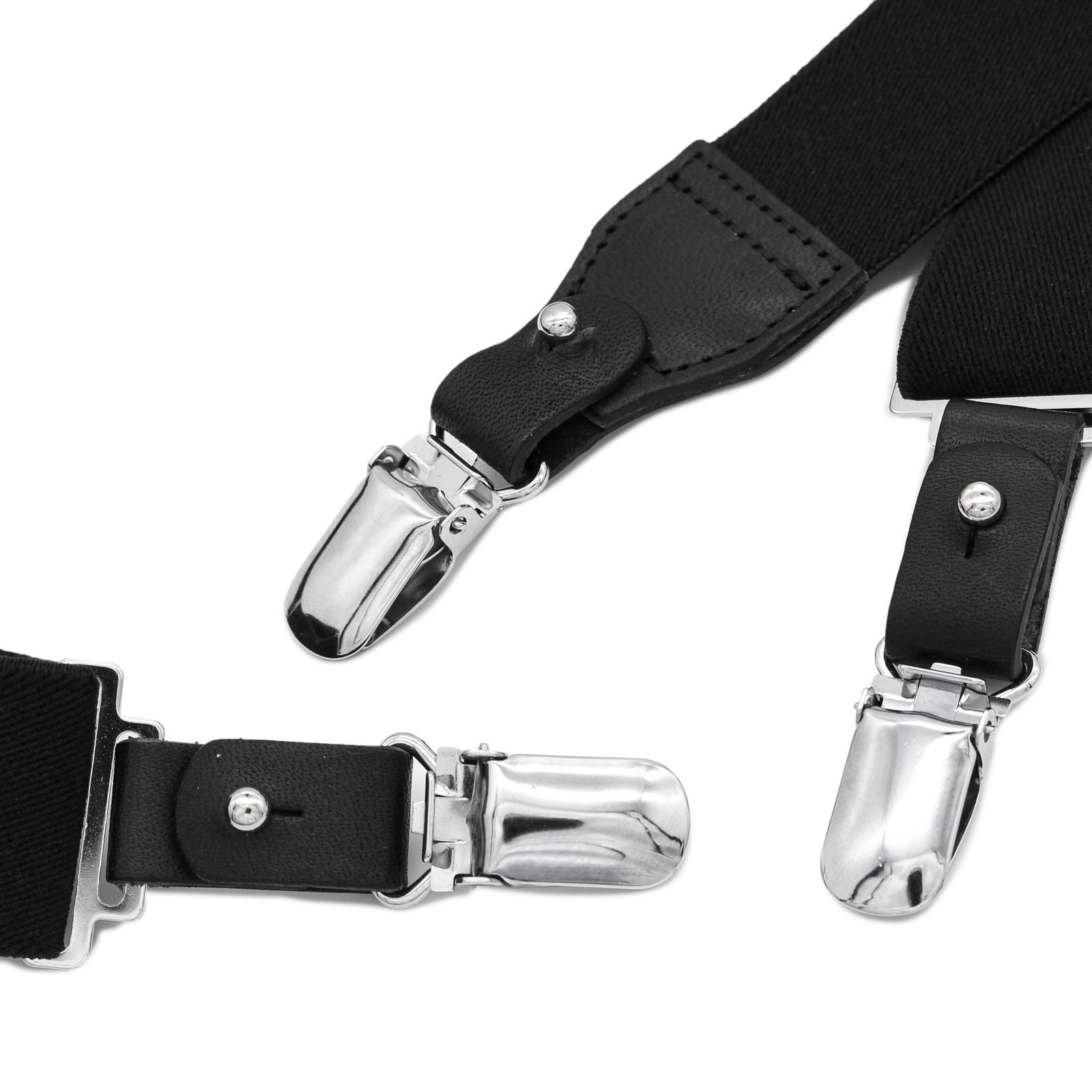 Yohji Yamamoto POUR HOMME サスペンダー 25MM HAKATA RUBBER BASIC SUSPENDERS(FREE SIZE Black): Yohji