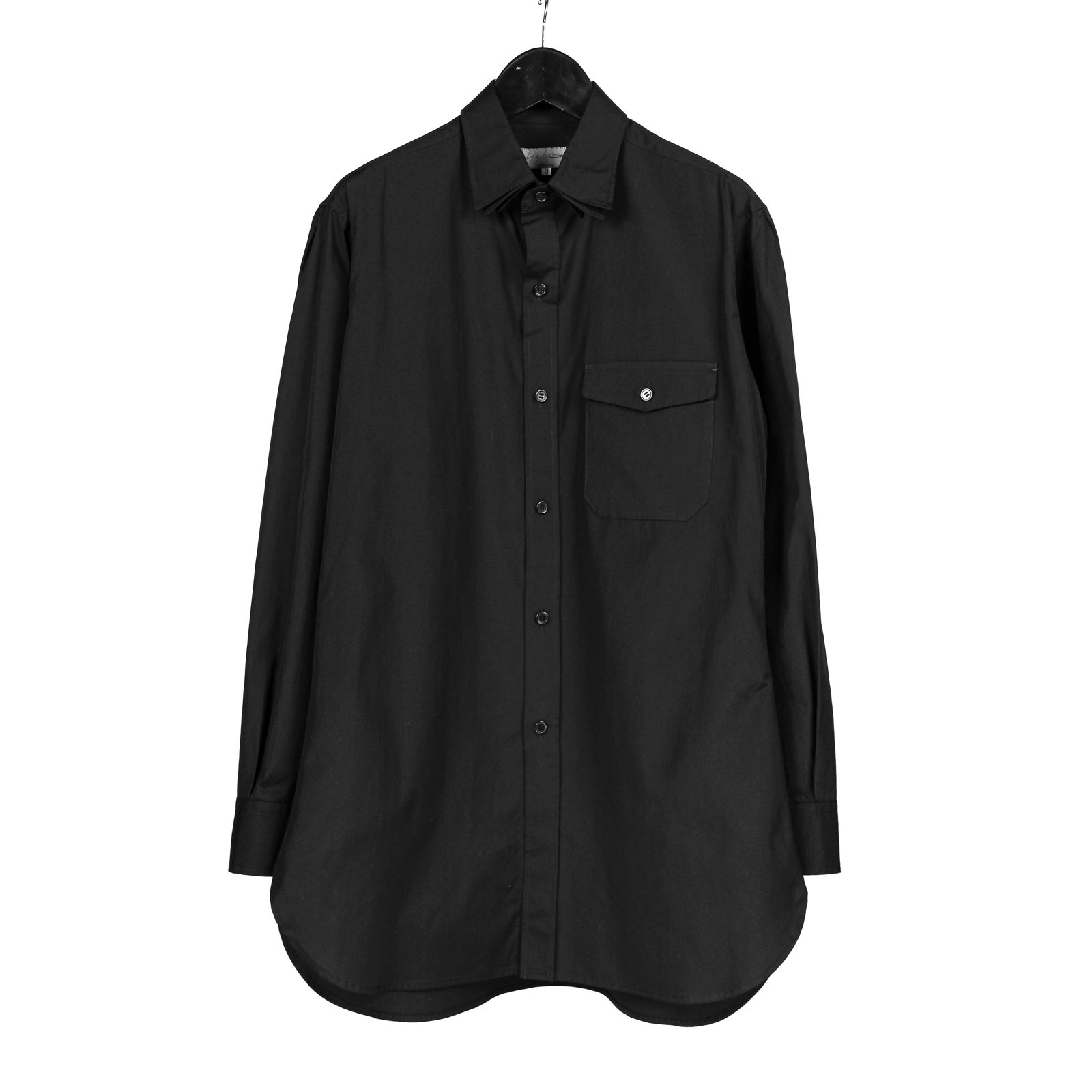YOHJI YAMAMOTO♡ プリント長袖B (メンズ) / ブラック yohji yamamoto - Y's for men | REGULAR COLLAR SHIRT WITH