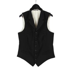 pour homme | ノッチドラペルギャバV / ジレ (メンズ) / ブラック / HO-V13-101