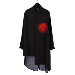 <芥川龍之介>Rayon twill Asymmetry Drape shirt / GE-B09-210