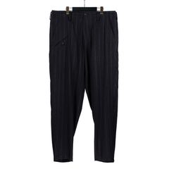 pour homme | 右コインPK付ST柄P / ストライプ柄ウエスト紐パンツ (メンズ) / ブラック / HS-P27-201