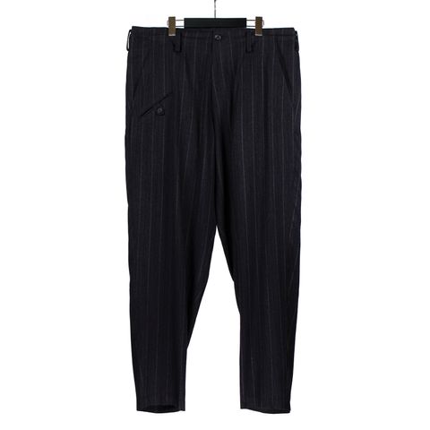 pour homme | 右コインPK付ST柄P / ストライプ柄ウエスト紐パンツ (メンズ) / ブラック / HS-P27-201