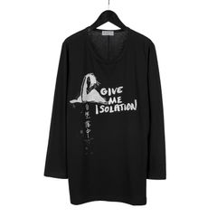 Yohji Yamamoto [HR-T23-075 / Uネック長袖 抜染 メッセージPT]