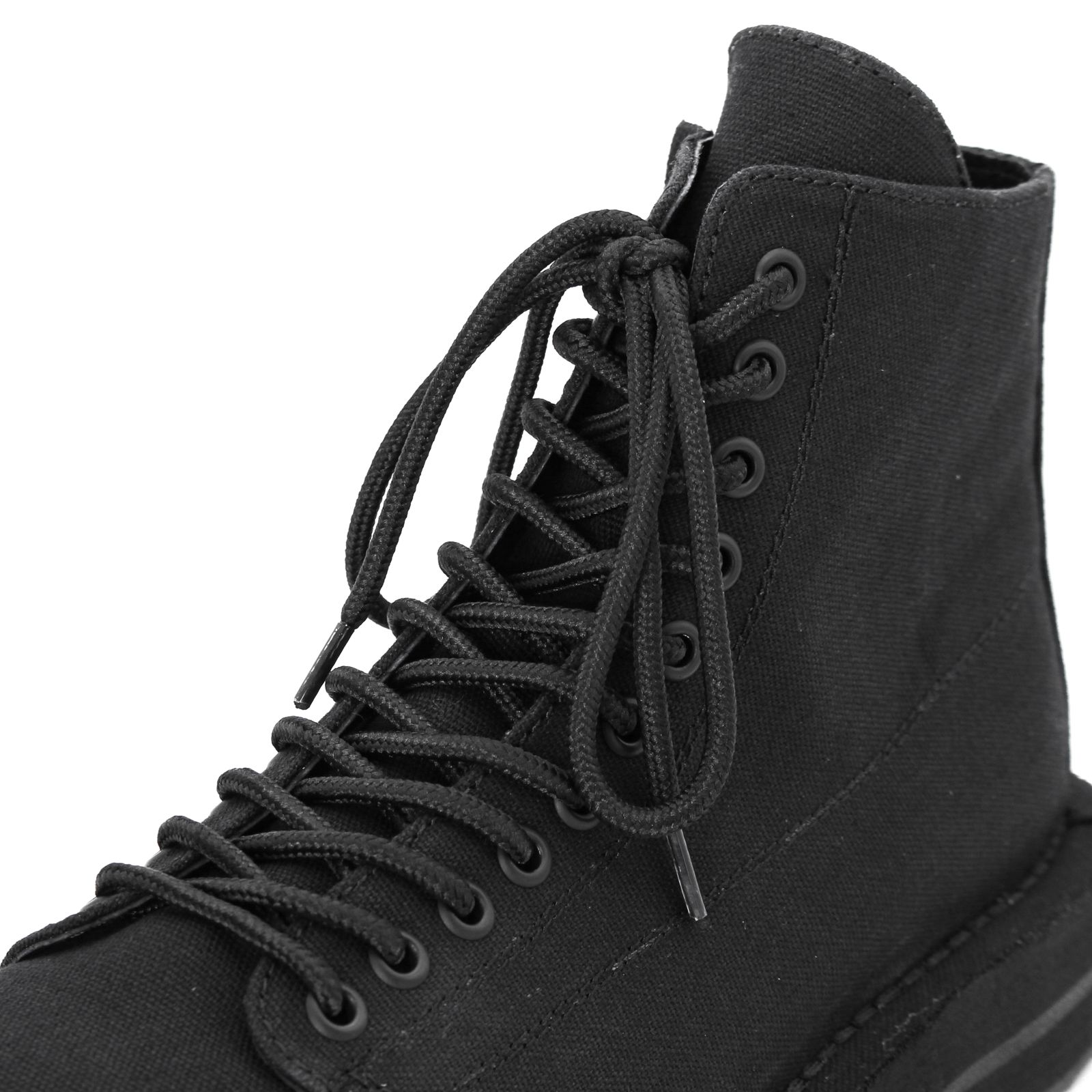 Ground Y - Ground Y | COTTON CANVAS LACE-UP BIKER BOOTS