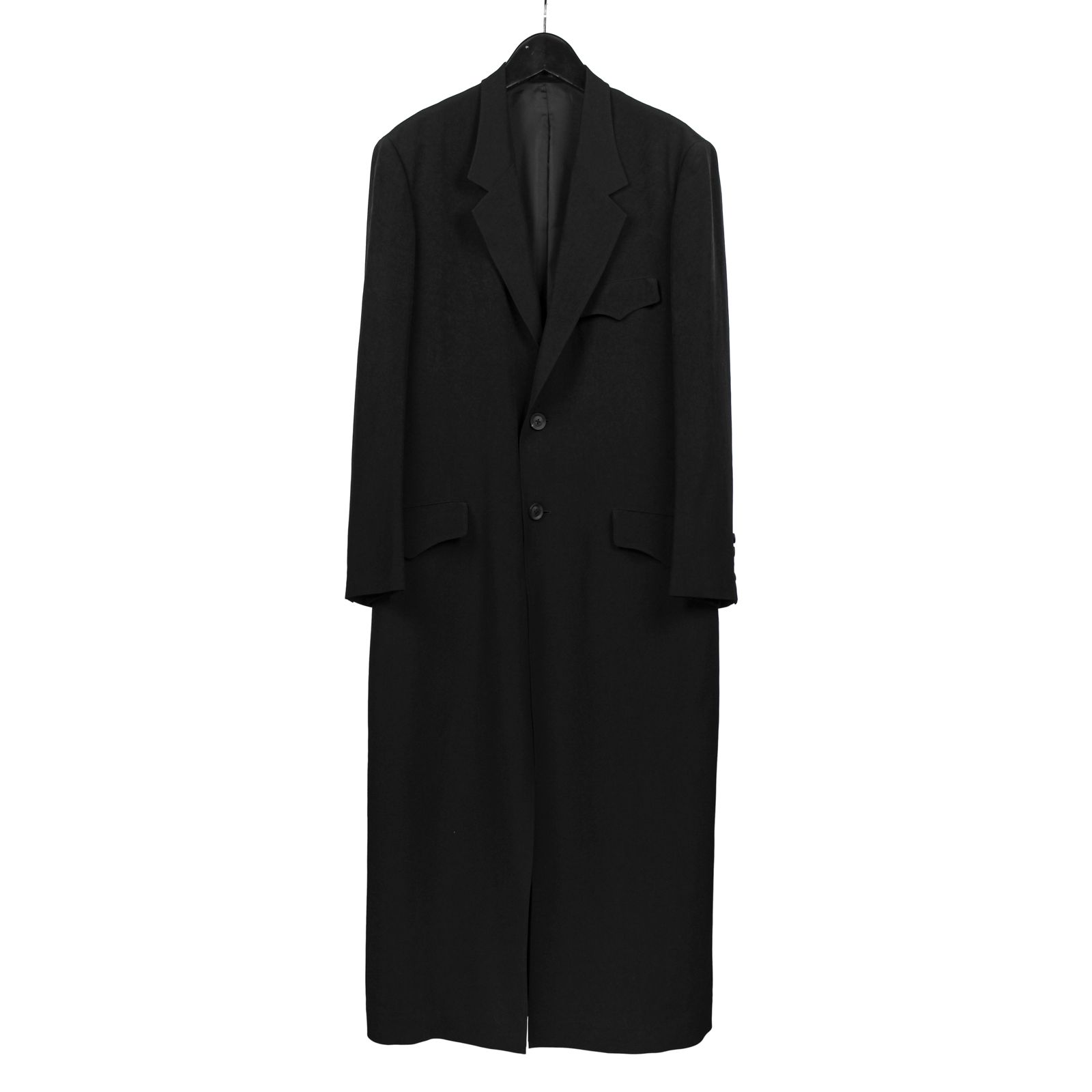 yohji yamamoto - pour homme | 後ろフレアロングJKT / TAタキシードジャケット (メンズ) / ブラック /  HO-J57-500 | ALUBUS / RUFUS