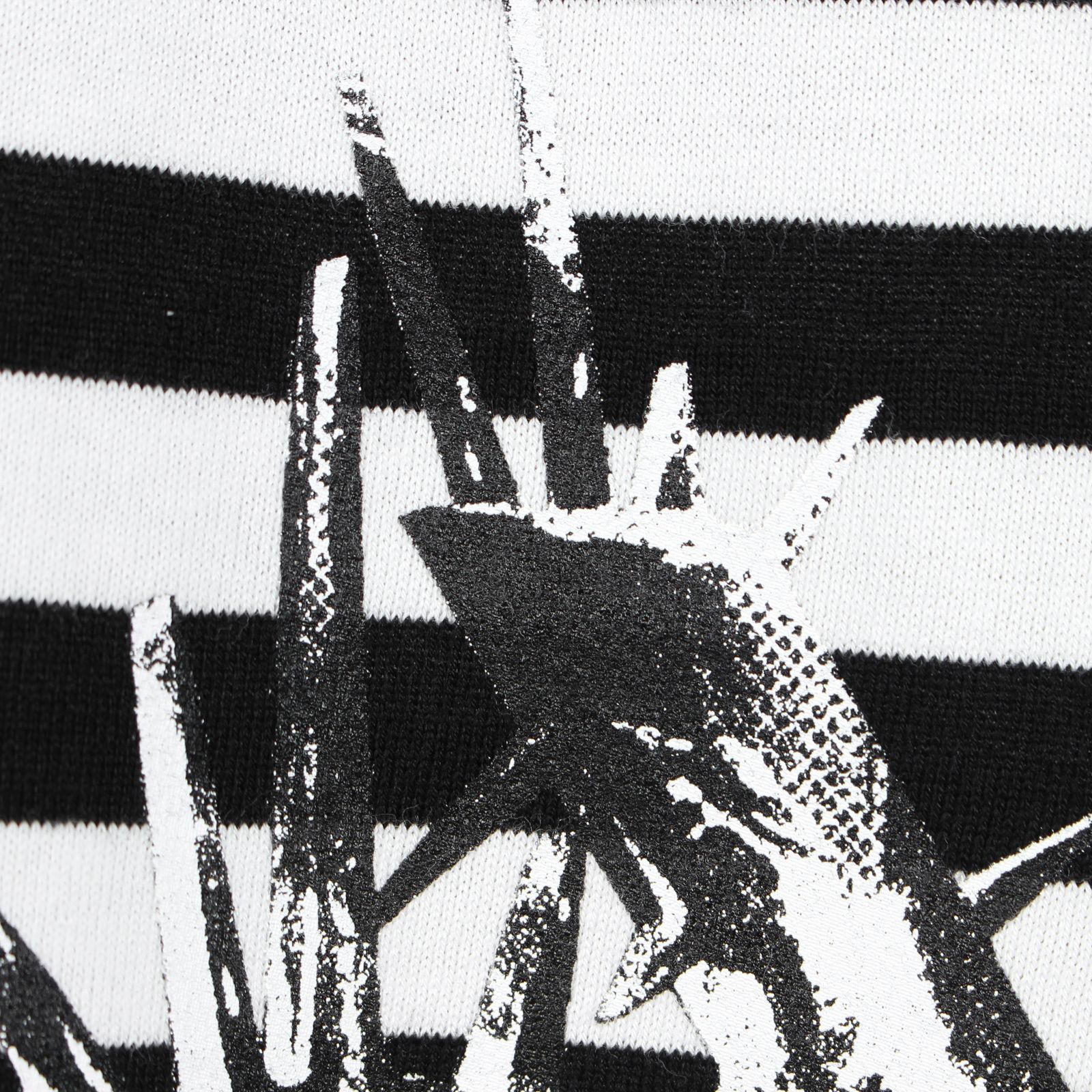 Ground Y | DIFFERENT LINES BORDER JERSEY GYLOGO TYPE-E GRAPHIC PRINT T-SHIRT / 半袖 カットソー (ユニセックス) / ホワイト×ブラック / GO-T19-816