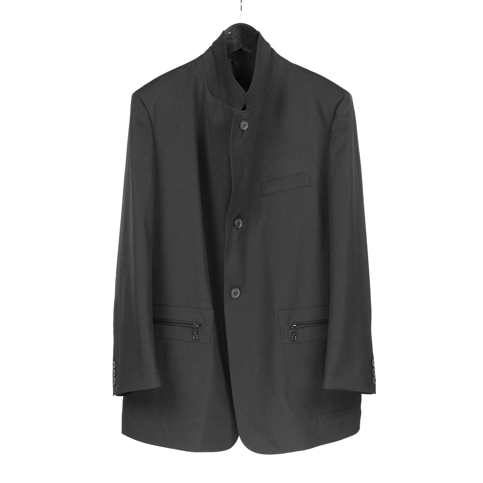 pour homme  | ラペル切替2つ釦J / ジャケット(メンズ) / シワギャバ / ブラック / HW-J36-100