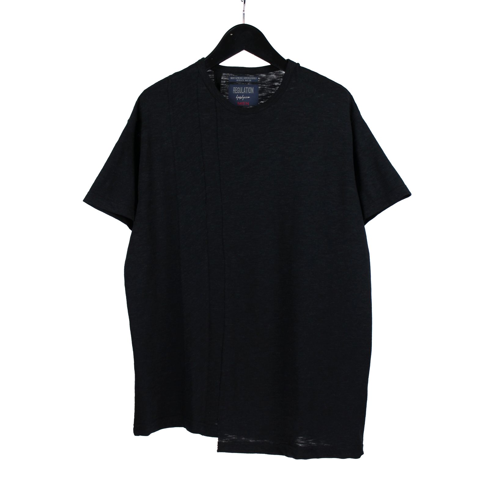 yohji yamamoto - pour homme | REタテハギ半袖 カットソー (メンズ) / ブラック / HS-T51-080 |  ALUBUS / RUFUS