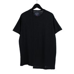 pour homme | REタテハギ半袖 カットソー (メンズ) / ブラック / HS-T51-080